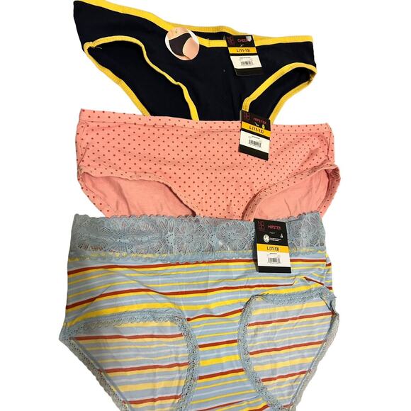 3 NWT NoBo Multi-Color Hipster Panties‎ Lot Size Large (11-13) Lace/Cotton - Picture 2 of 8